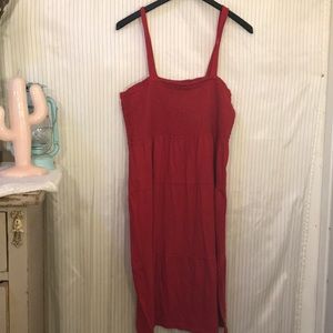 Red bathing suit cover up